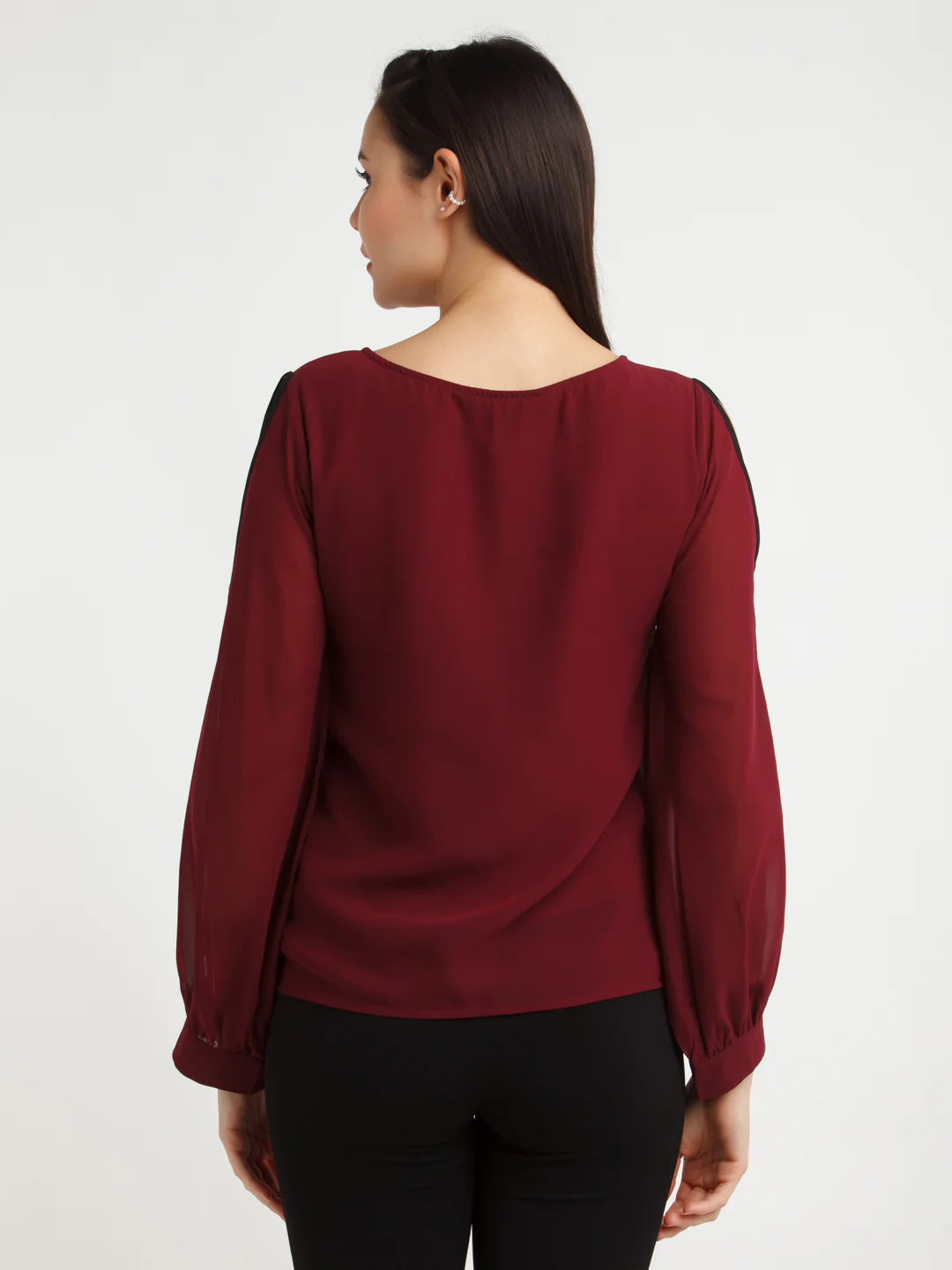 Maroon Solid Top - Image 4