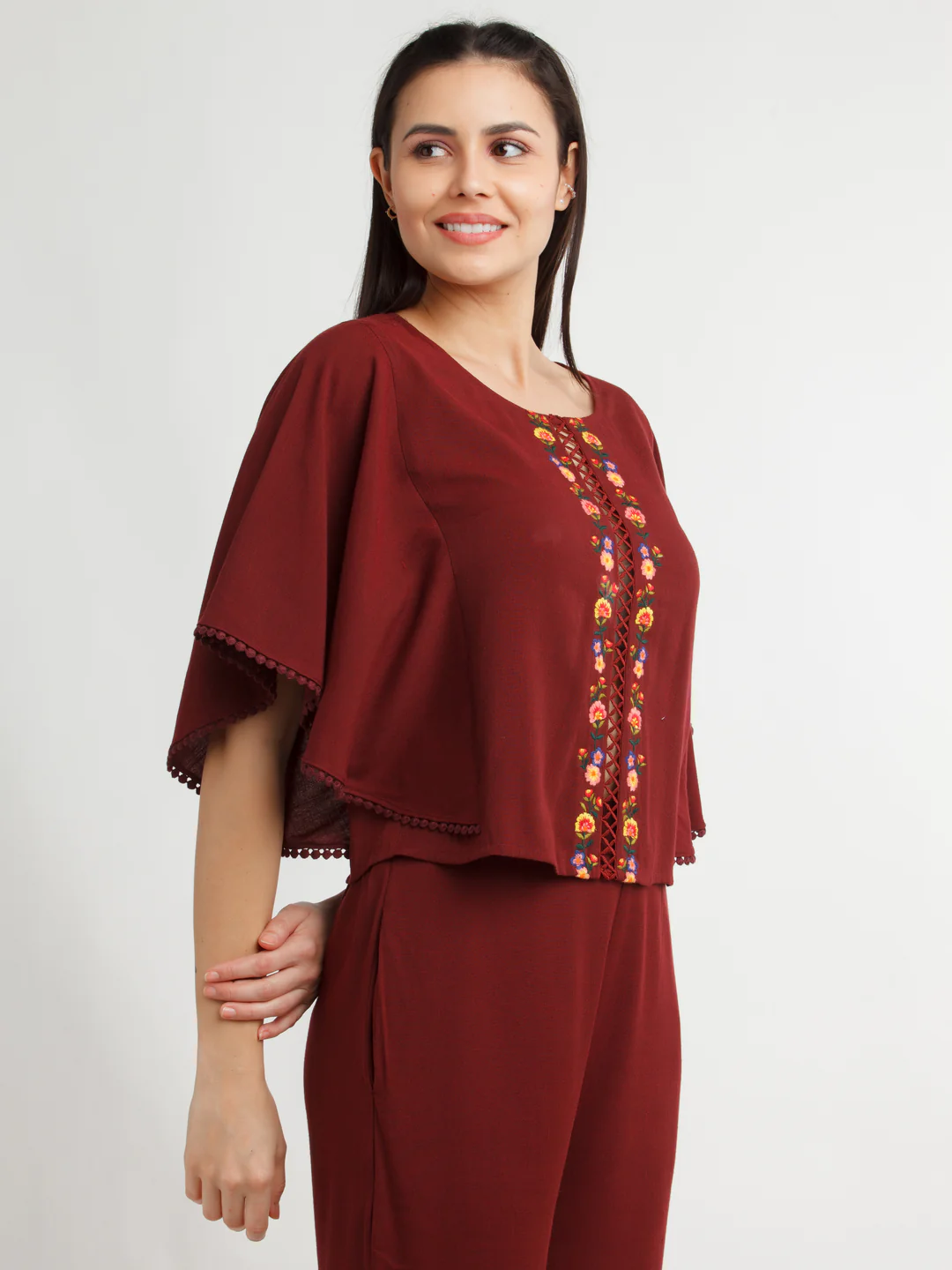 Maroon Solid Top - Image 4
