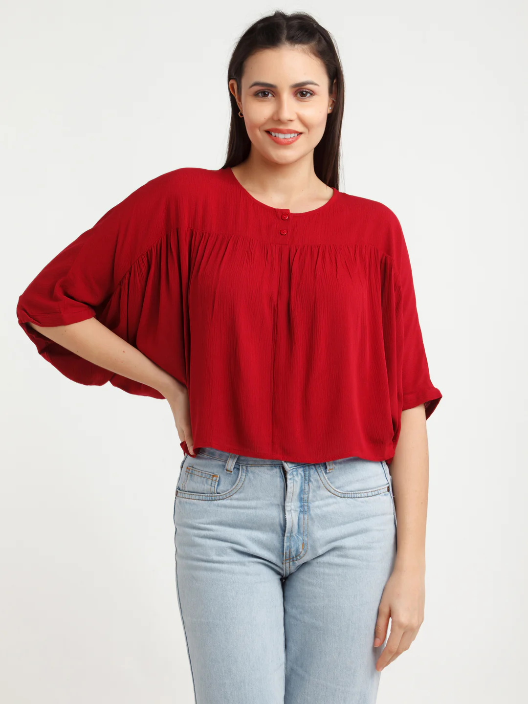 Maroon Solid Top - Image 2