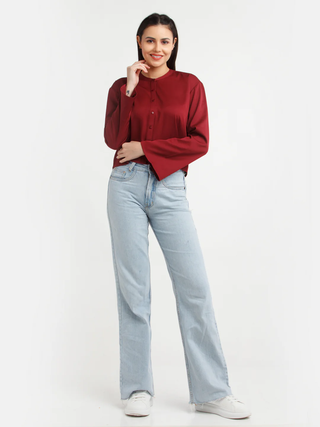 Maroon Solid Top - Image 5