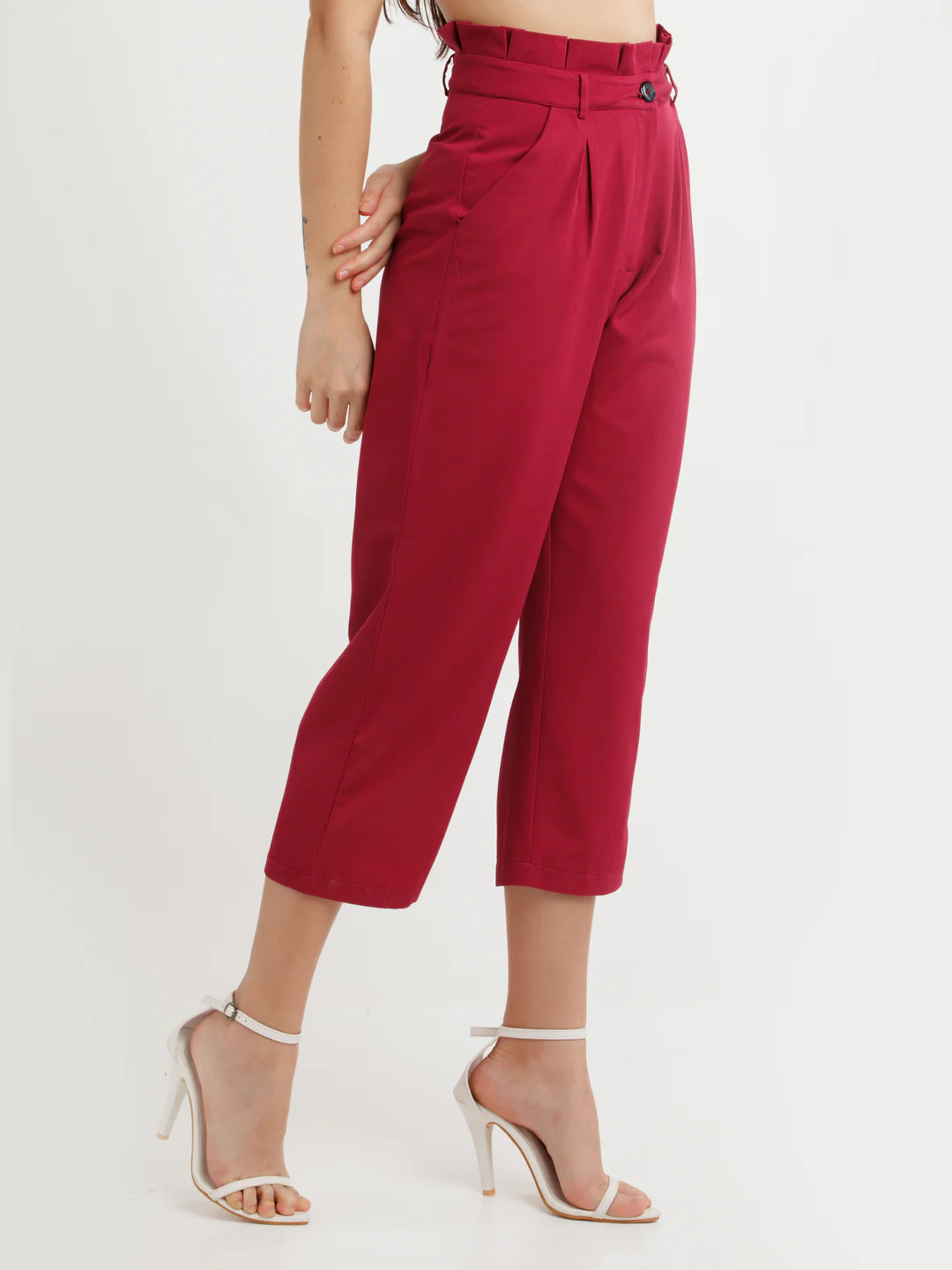 Maroon Solid Trouser - Image 3