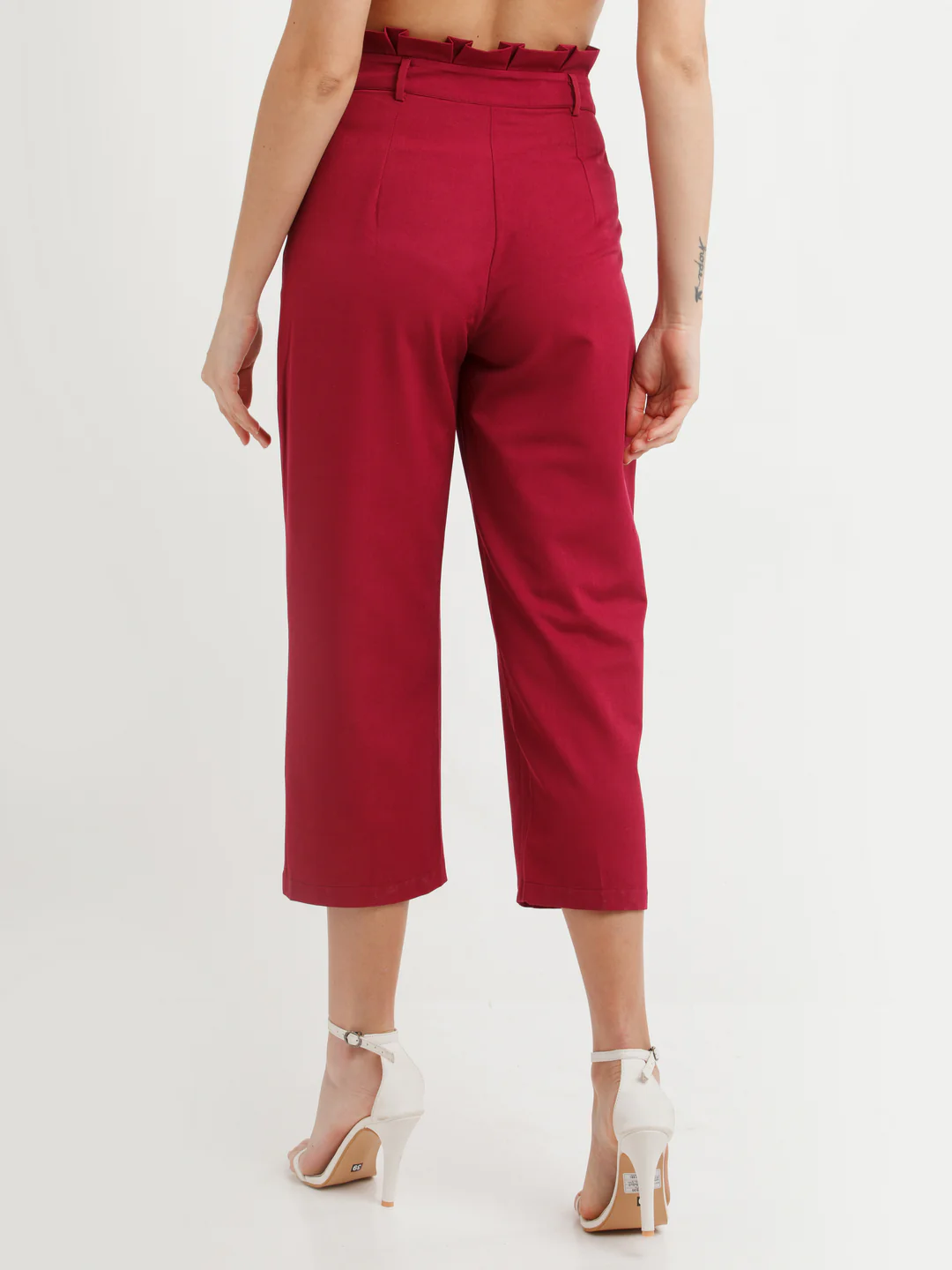 Maroon Solid Trouser - Image 4