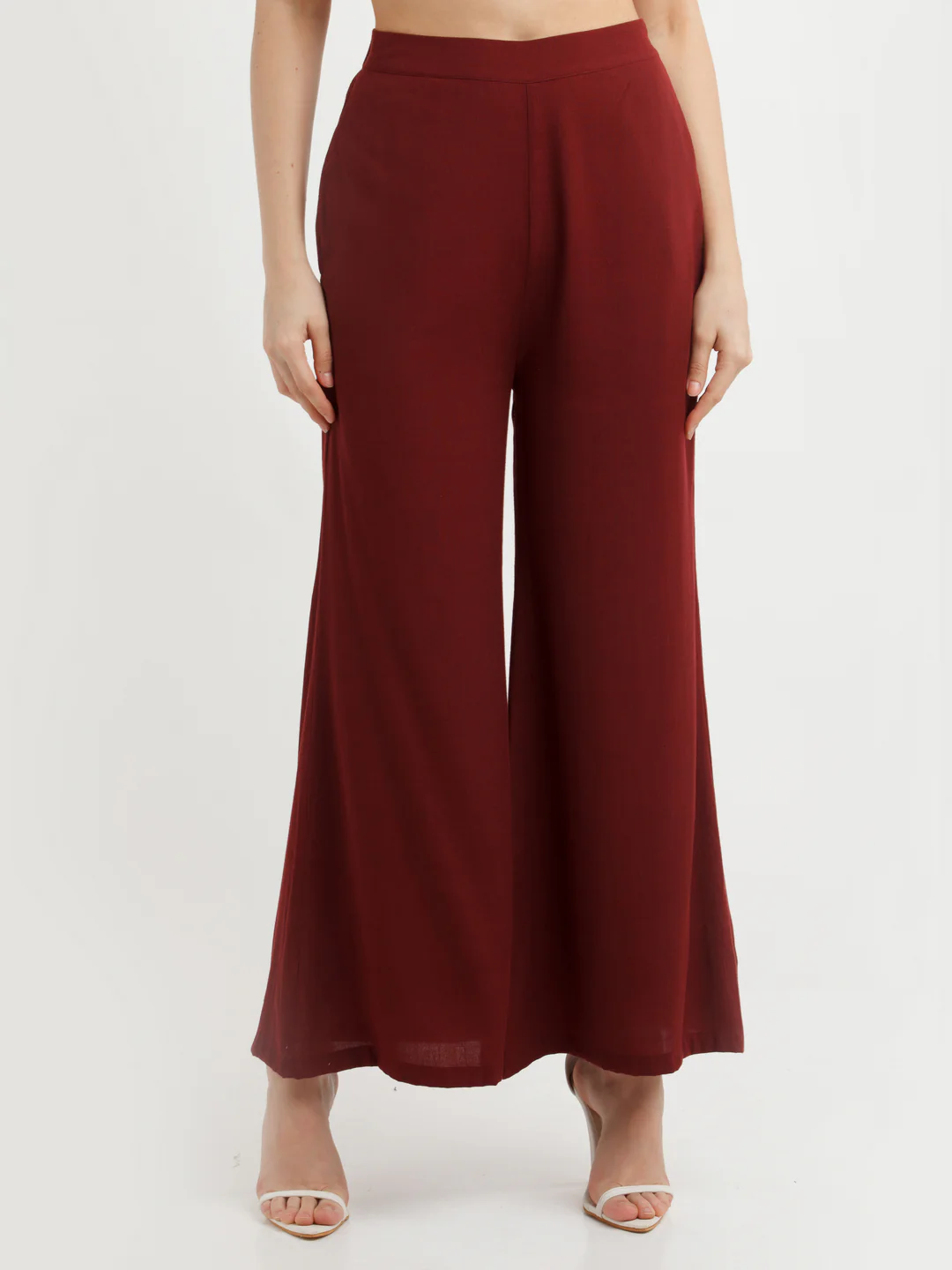 Maroon Solid Trouser - Image 2