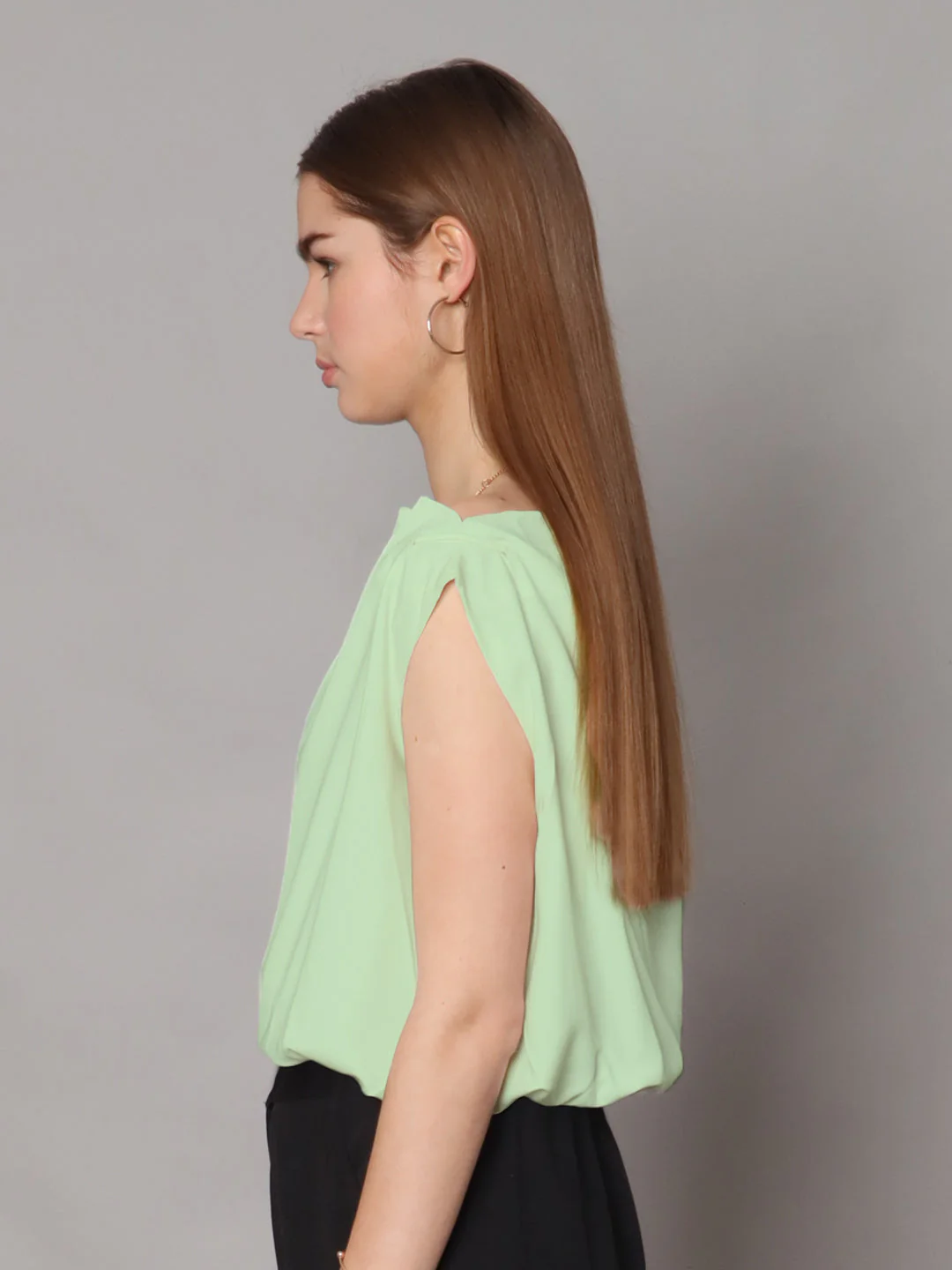 Mint Colored Solid Boxy Top - Image 3