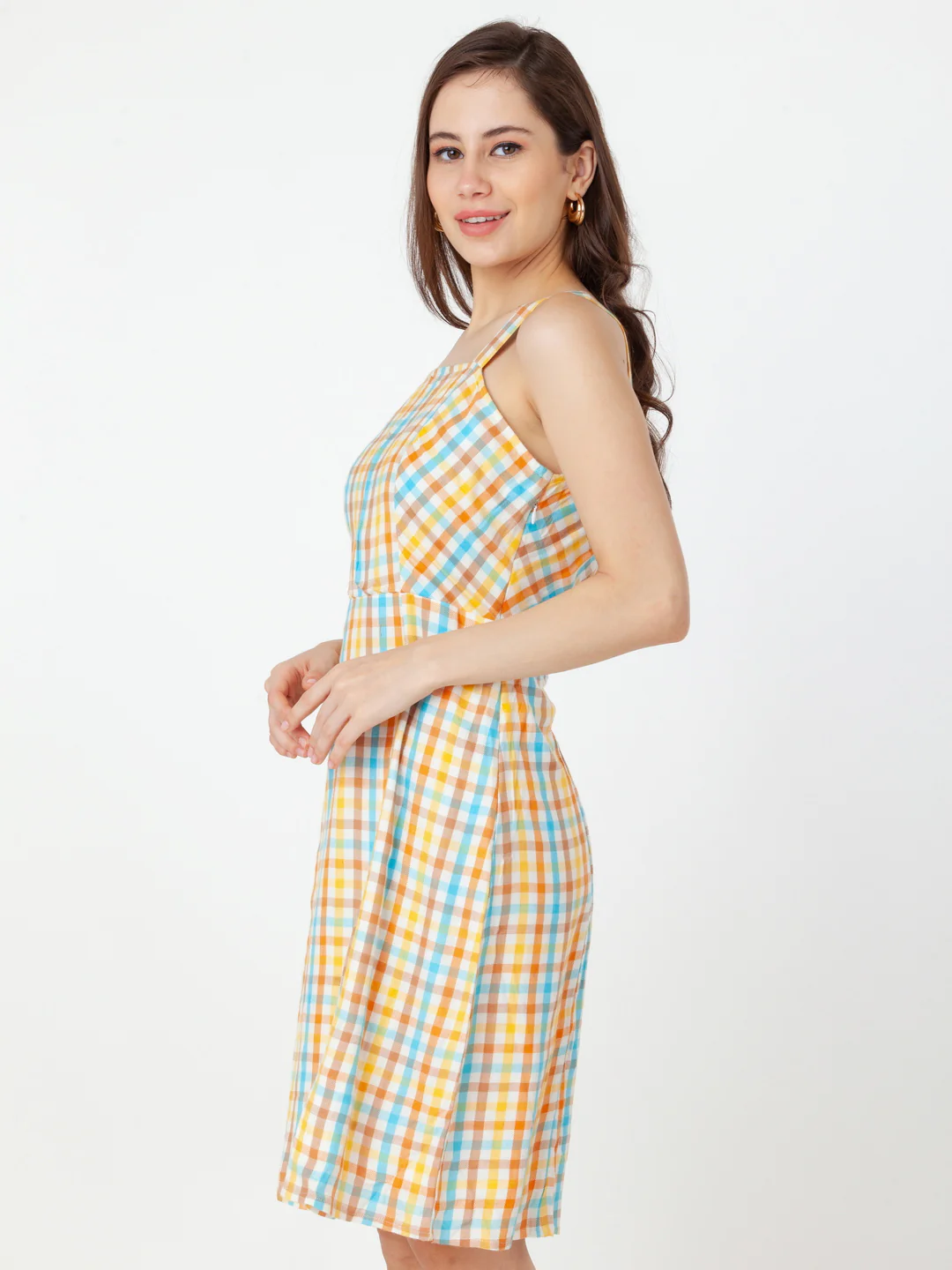 Multi Checks Regular Short Dress - Image 3