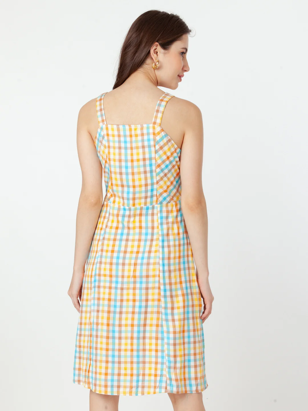 Multi Checks Regular Short Dress - Image 4