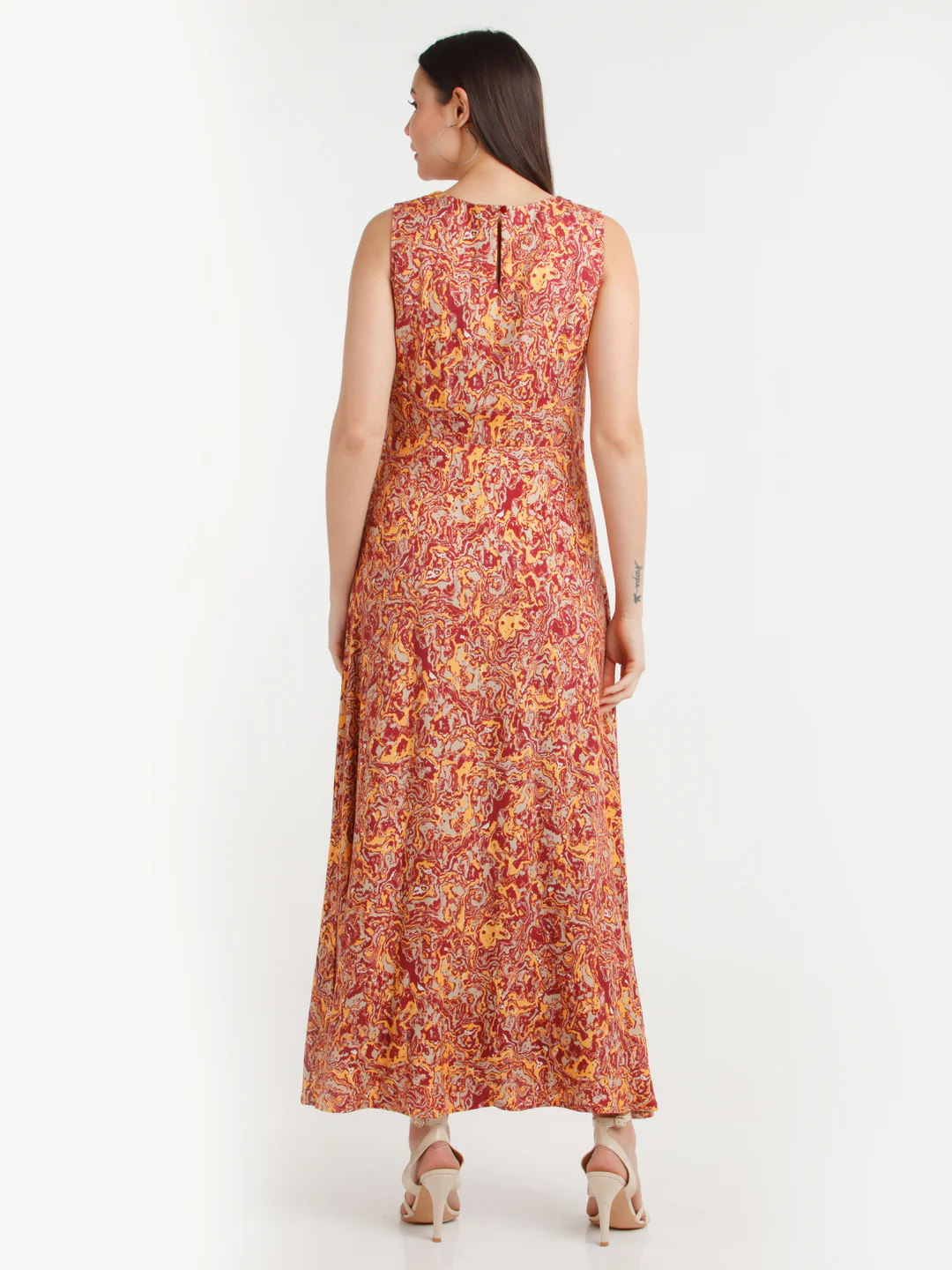 Multi Color Printed Maxi Dress - Image 4
