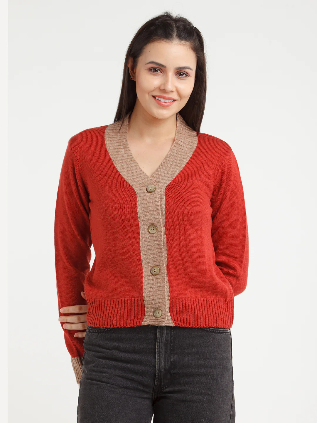 Multi Color Solid Sweater - Image 2
