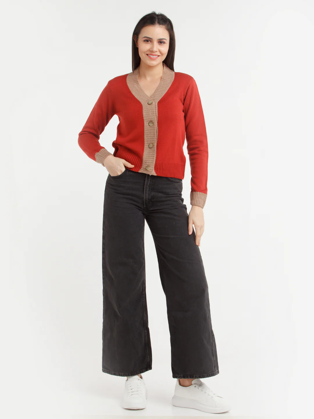 Multi Color Solid Sweater - Image 5