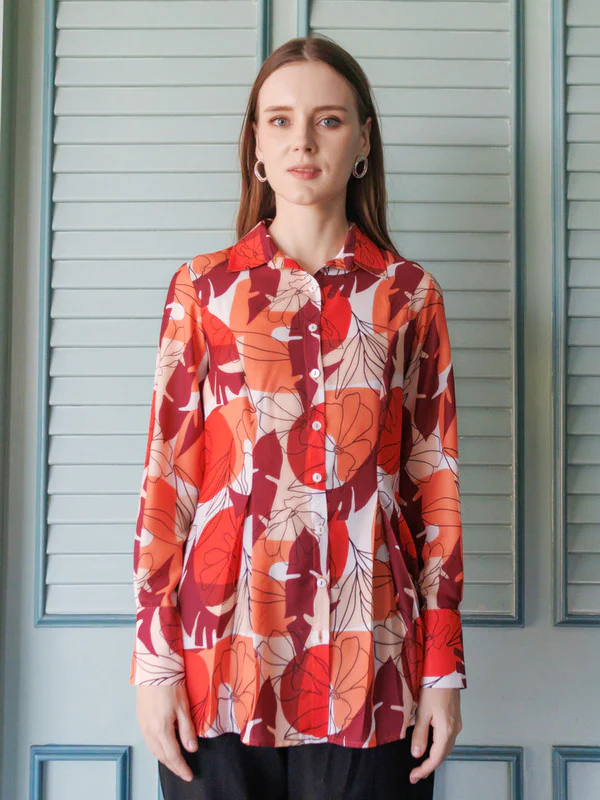 Multi-Colored Abstract Printed Long Shirt - Image 2