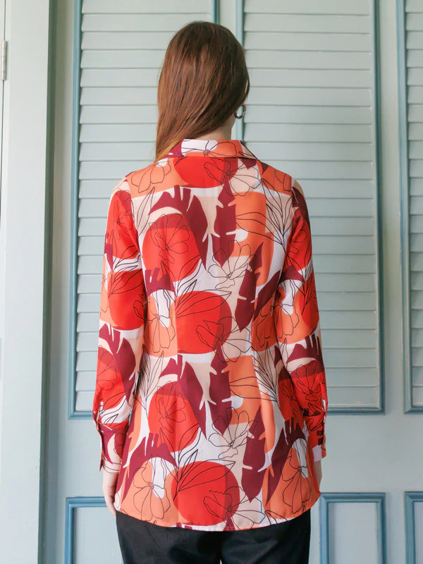 Multi-Colored Abstract Printed Long Shirt - Image 4