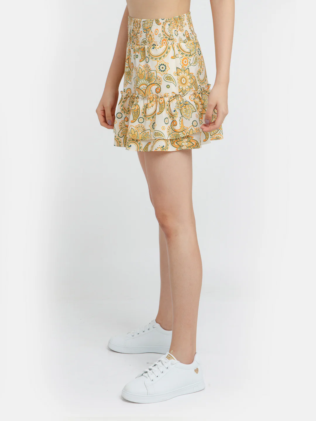 Multi-Colored Bohemian Printed Flared Mini Skirt - Image 3