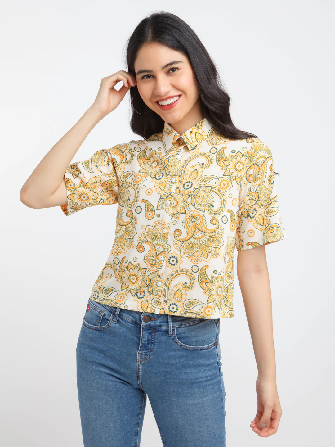 Multi-Colored Bohemian Printed Short Shirt