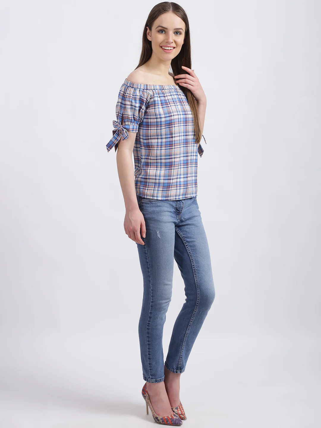 Multi-Colored Checked Regular Top - Image 6