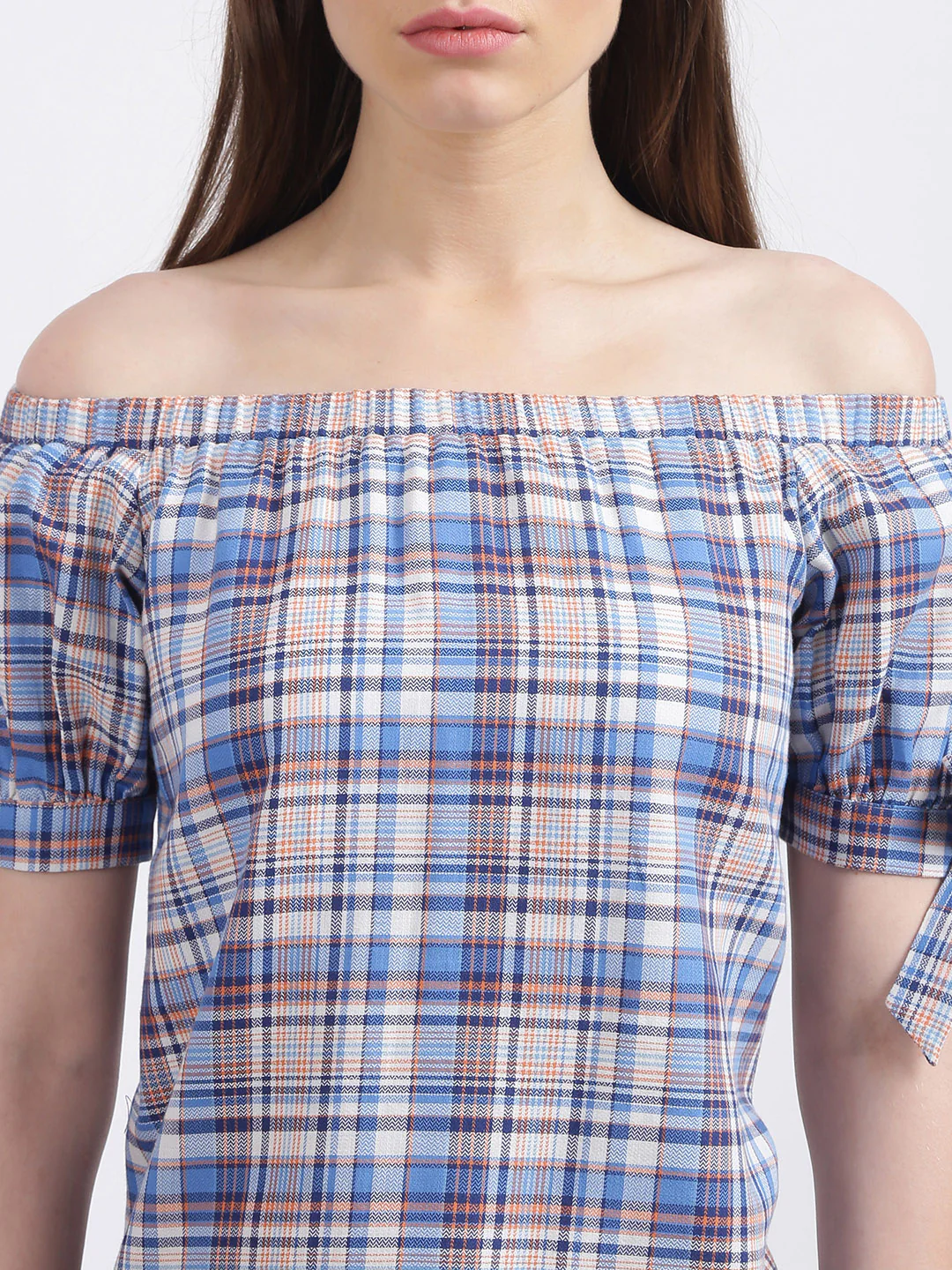 Multi-Colored Checked Regular Top - Image 7
