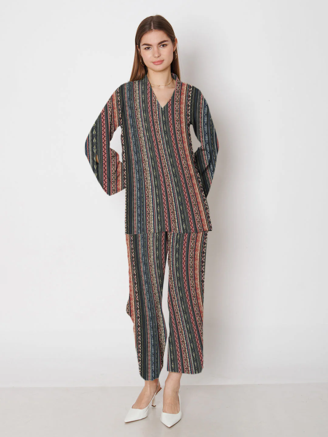 Multi-Colored Printed Co-Ord Set