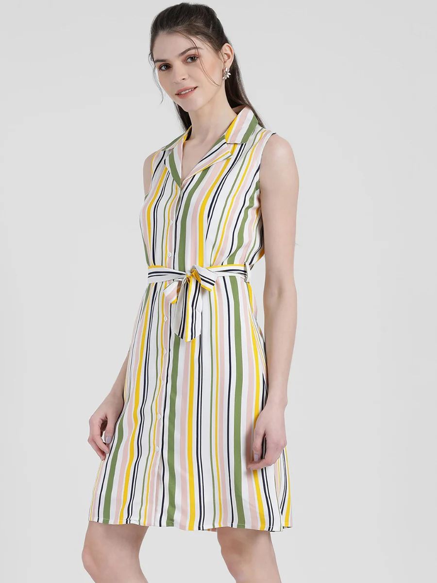 Striped Sheath Dress - Image 3
