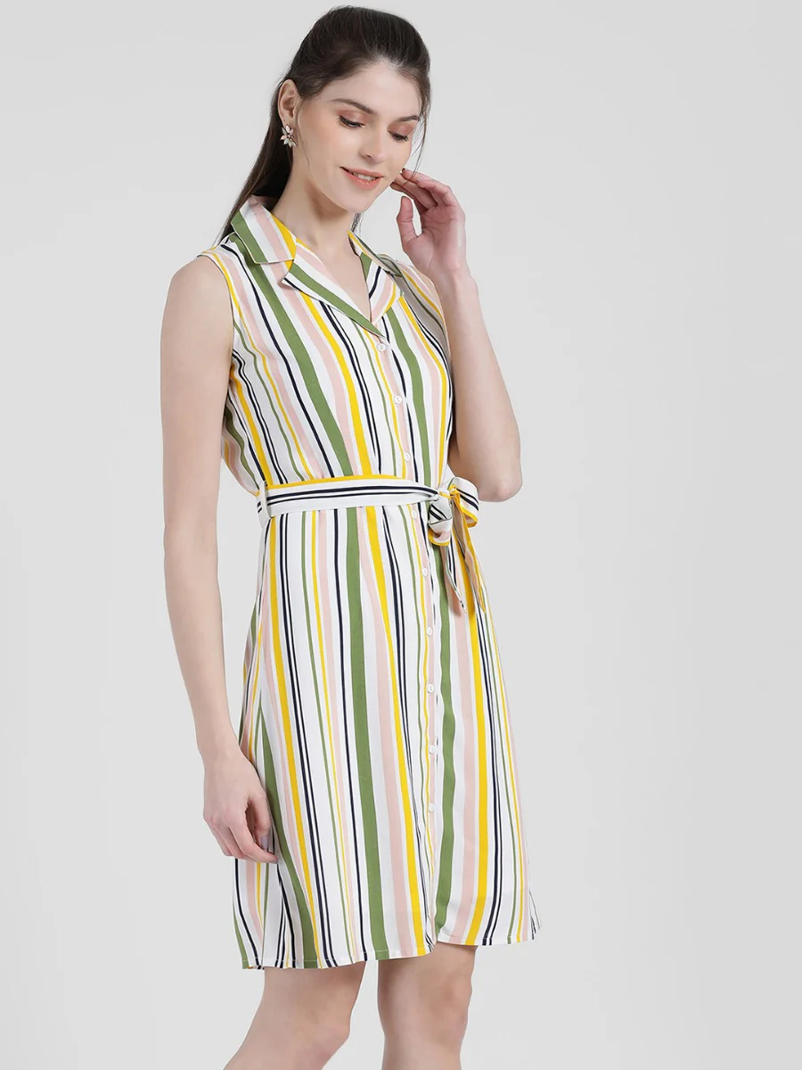 Striped Sheath Dress - Image 4