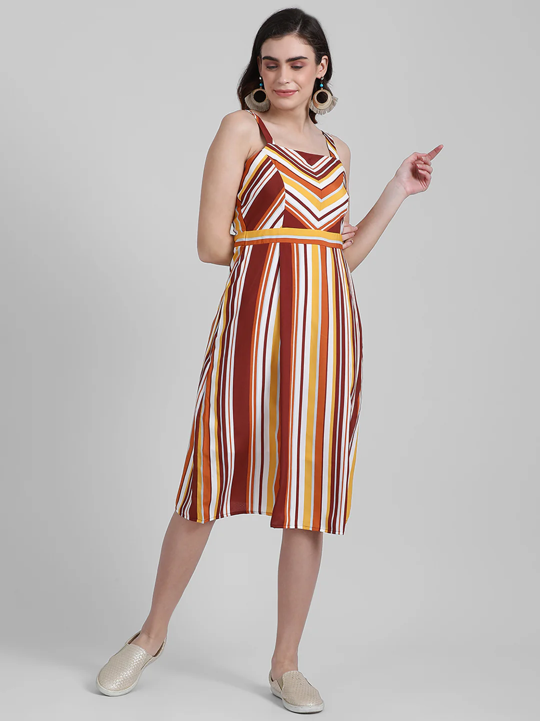 Multi Printed A-Line Dress