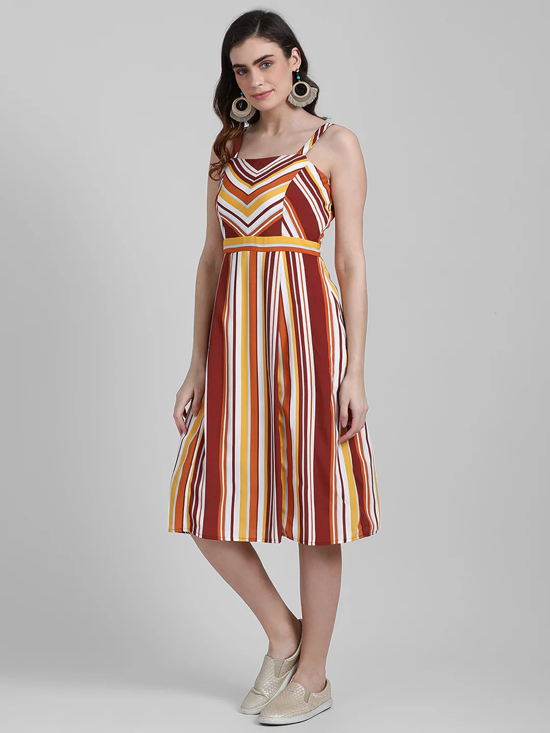 Multi Printed A-Line Dress - Image 2