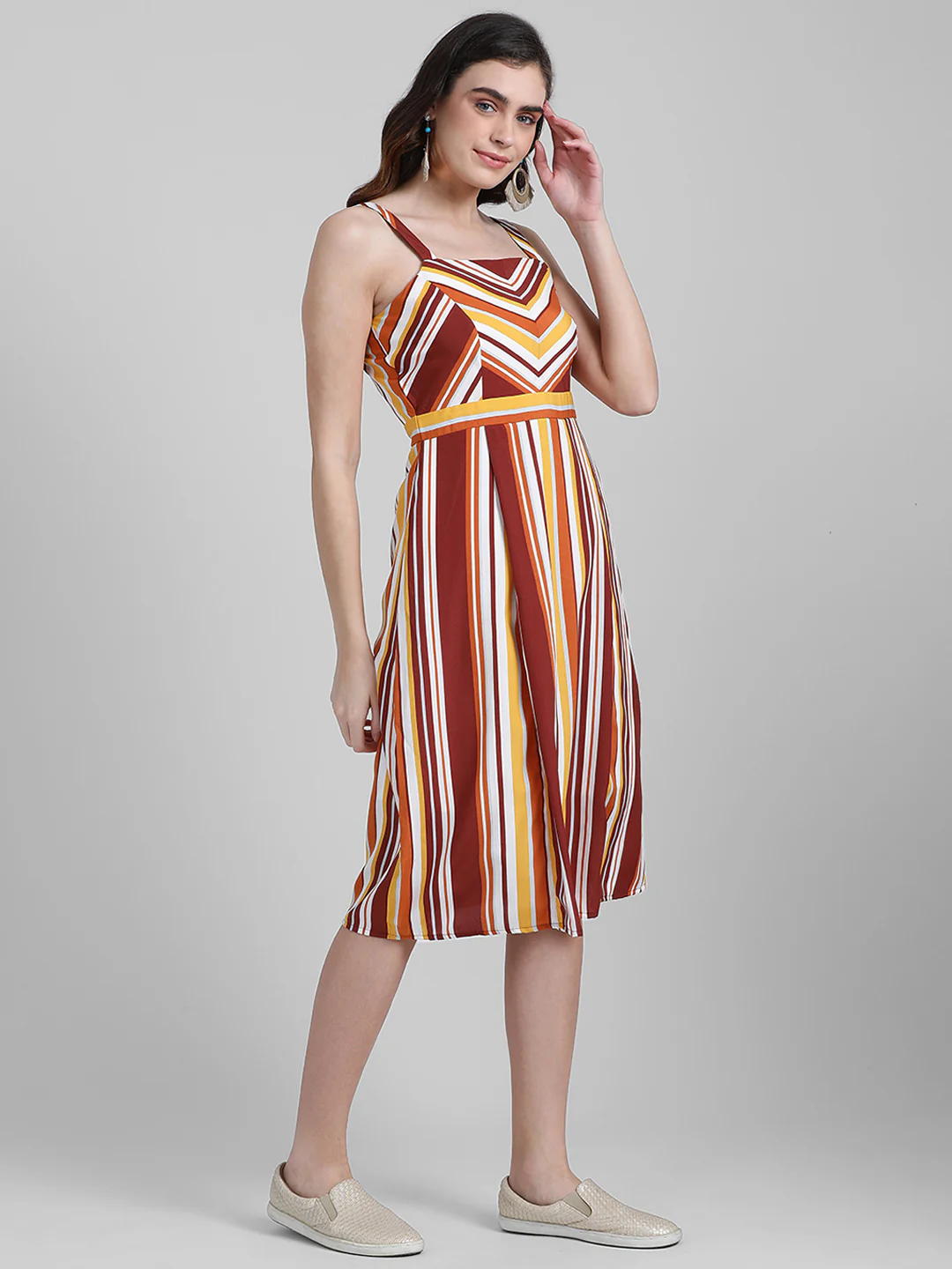 Multi Printed A-Line Dress - Image 3