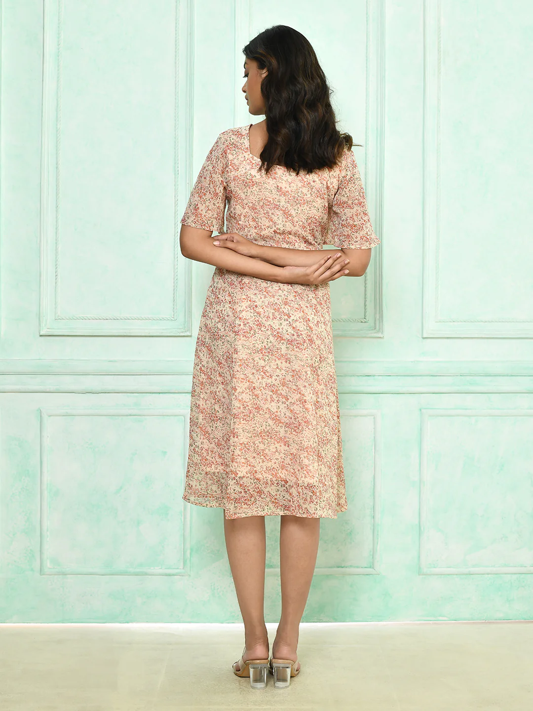 Multi Printed Midi Dress - Image 3