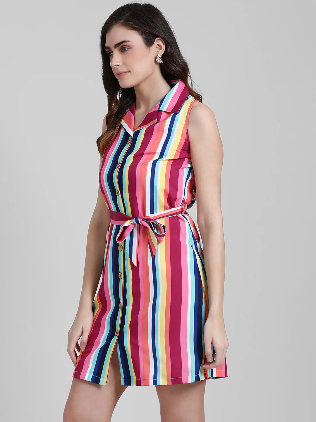 Multi Striped Shirt Dress - Image 2
