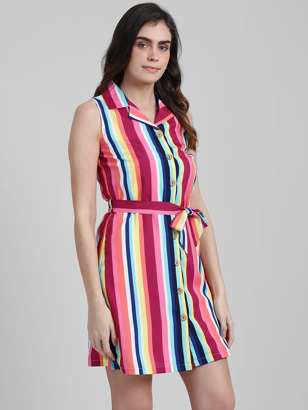Multi Striped Shirt Dress - Image 3