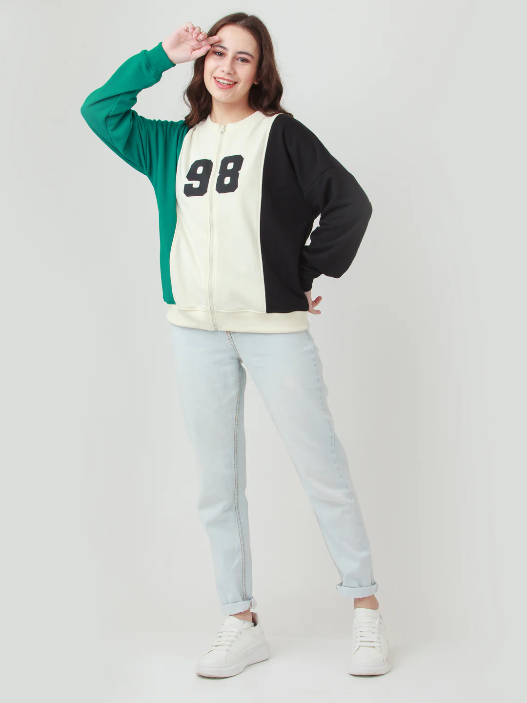 Multicolor Colourblocked Straight Sweatshirt