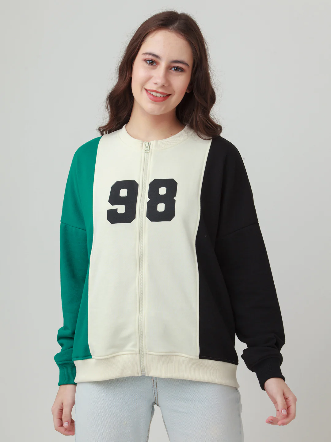 Multicolor Colourblocked Straight Sweatshirt - Image 2