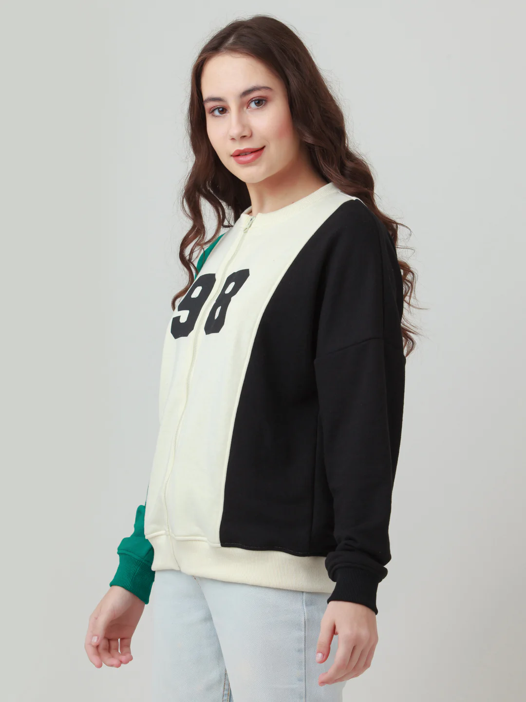 Multicolor Colourblocked Straight Sweatshirt - Image 3