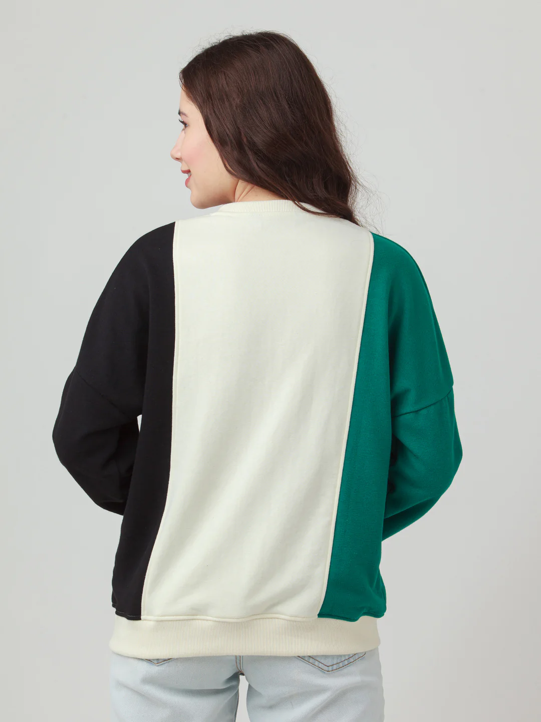 Multicolor Colourblocked Straight Sweatshirt - Image 4