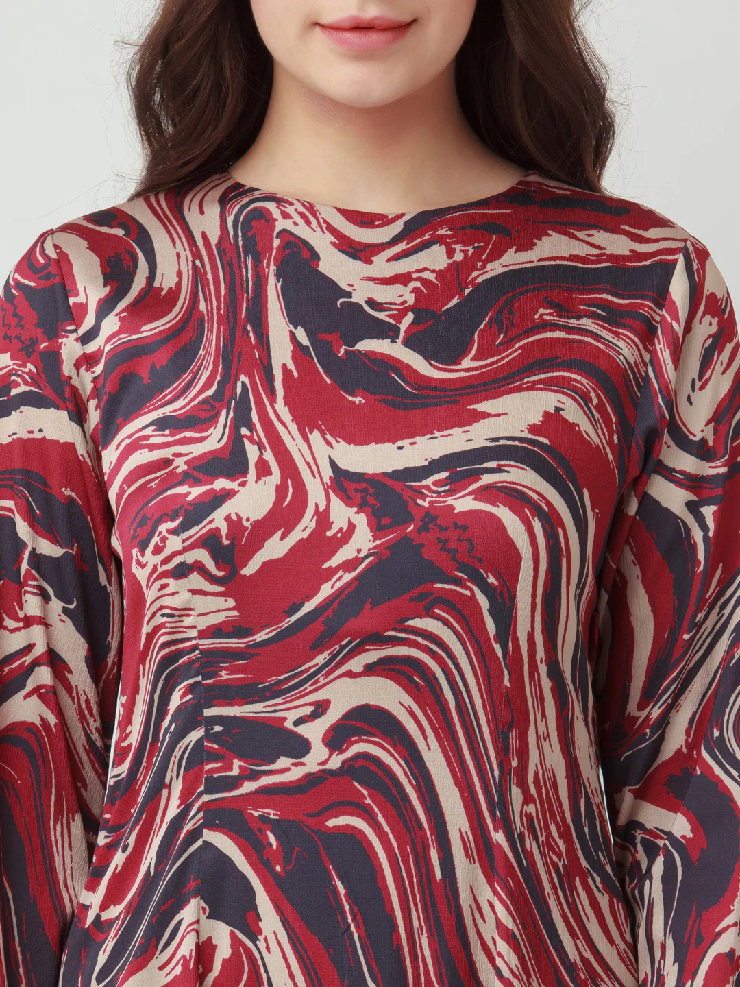 Multicolor Printed Fitted Midi Dress - Image 6