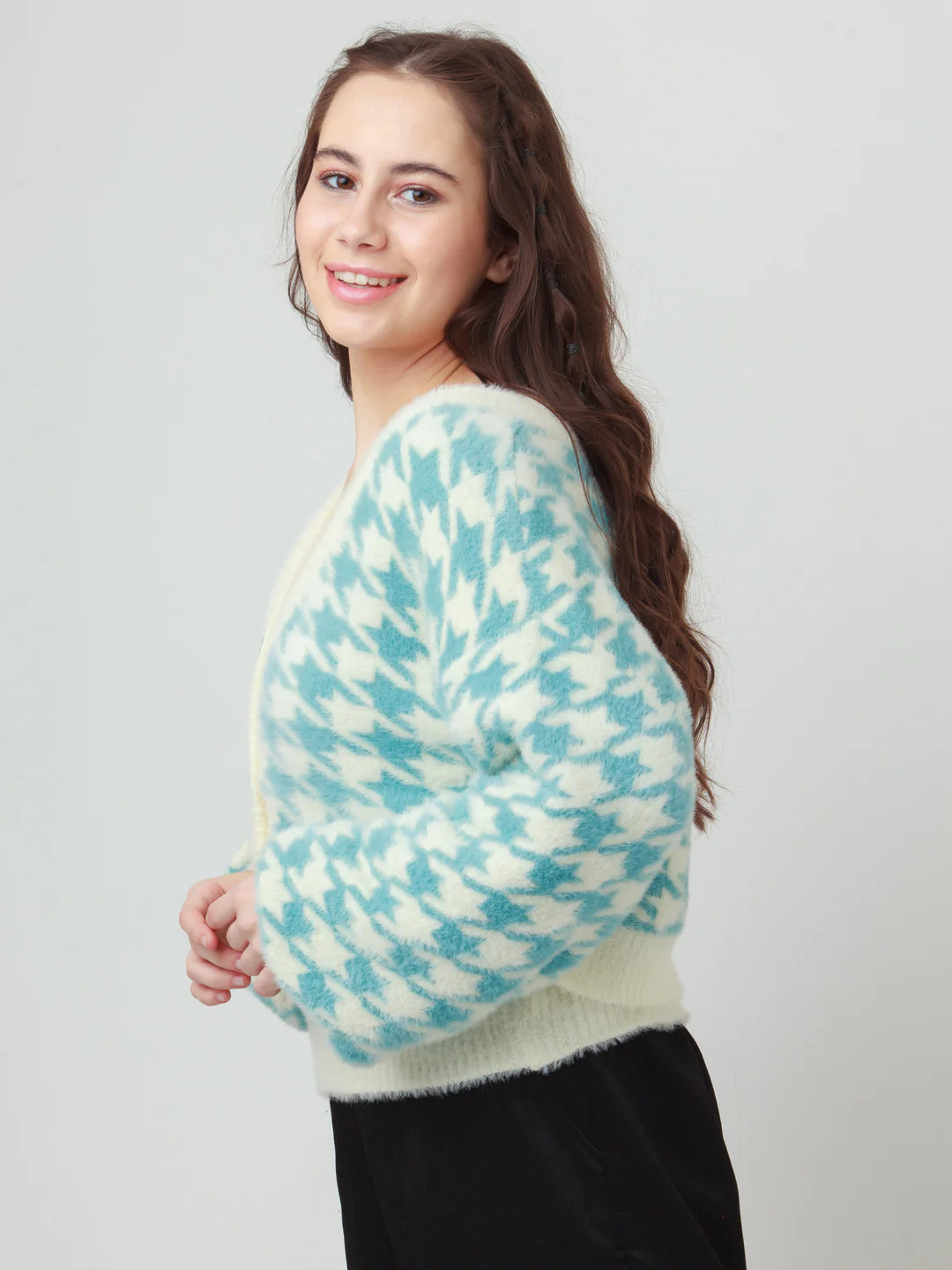Multicolor Printed Layered Sweater - Image 3