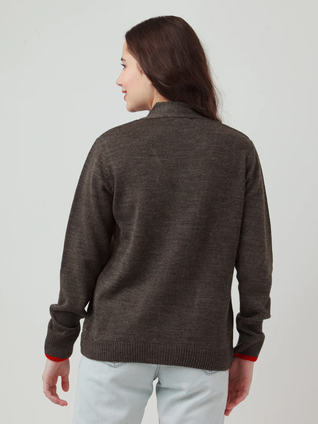 Multicolor Solid Buttoned Sweater - Image 4