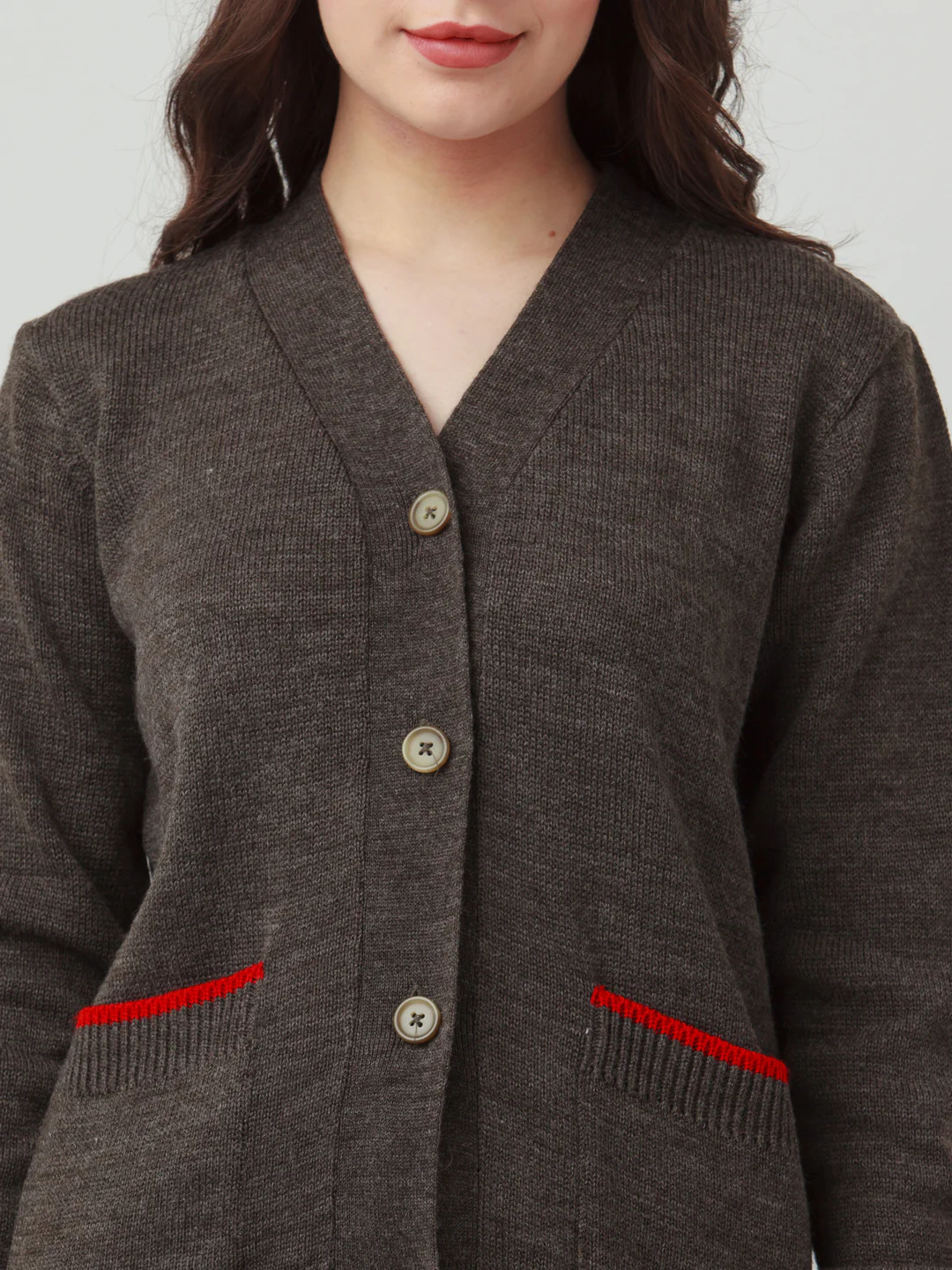 Multicolor Solid Buttoned Sweater - Image 6