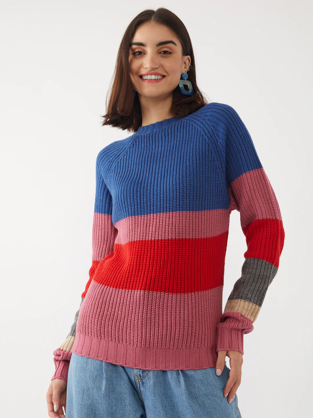 Multicolored Colourblocked Sweater - Image 2