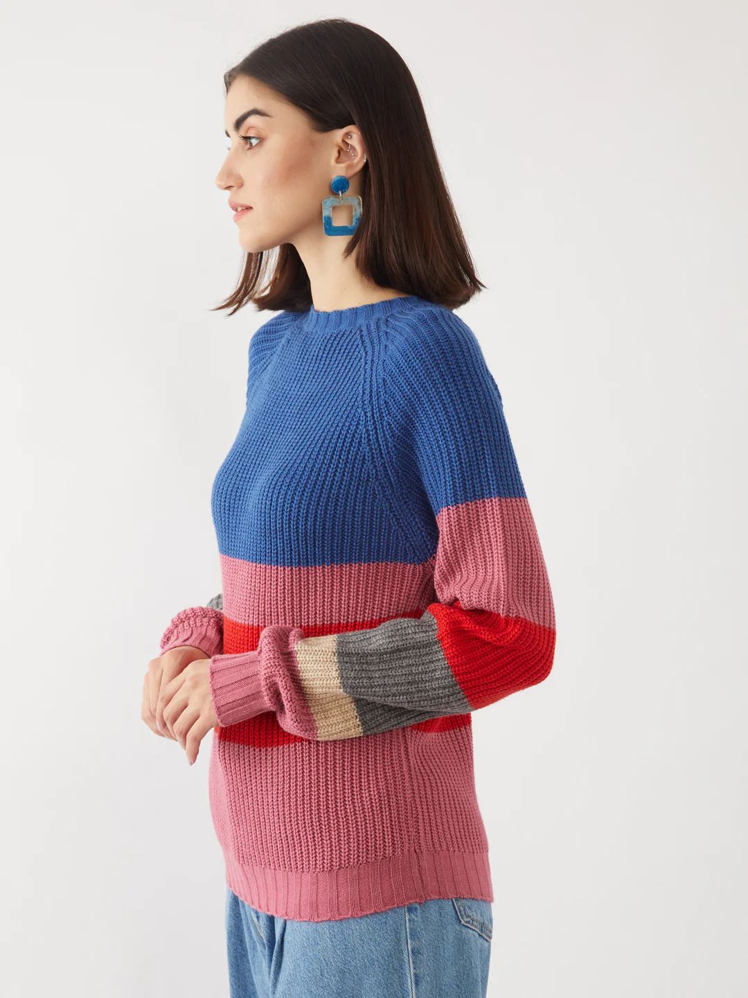 Multicolored Colourblocked Sweater - Image 3