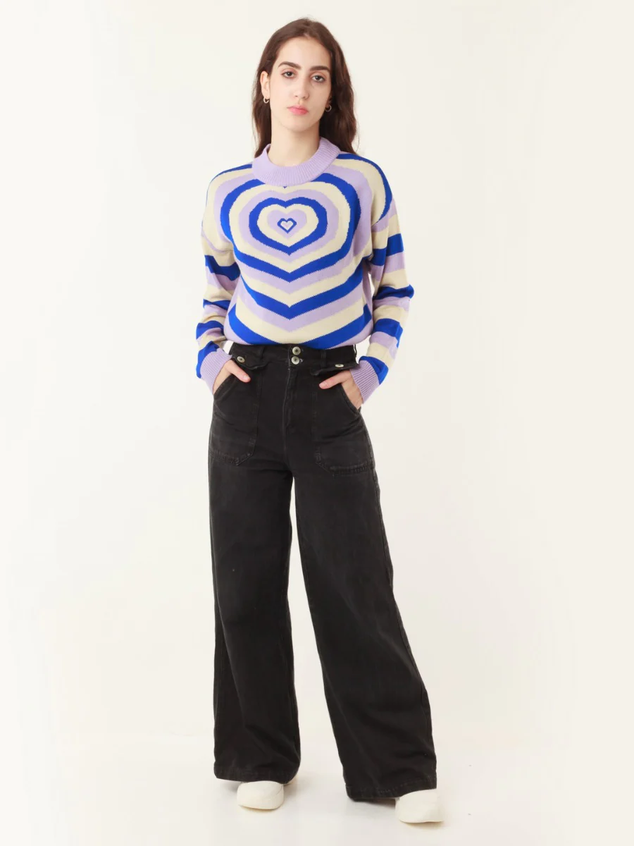 Multicolored Geometric Print Sweater - Image 2