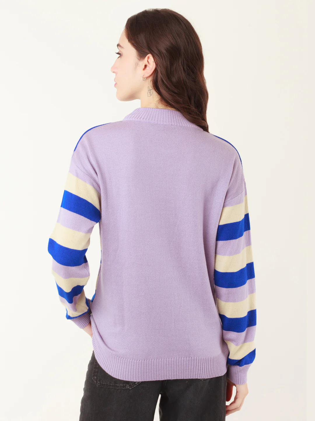 Multicolored Geometric Print Sweater - Image 5