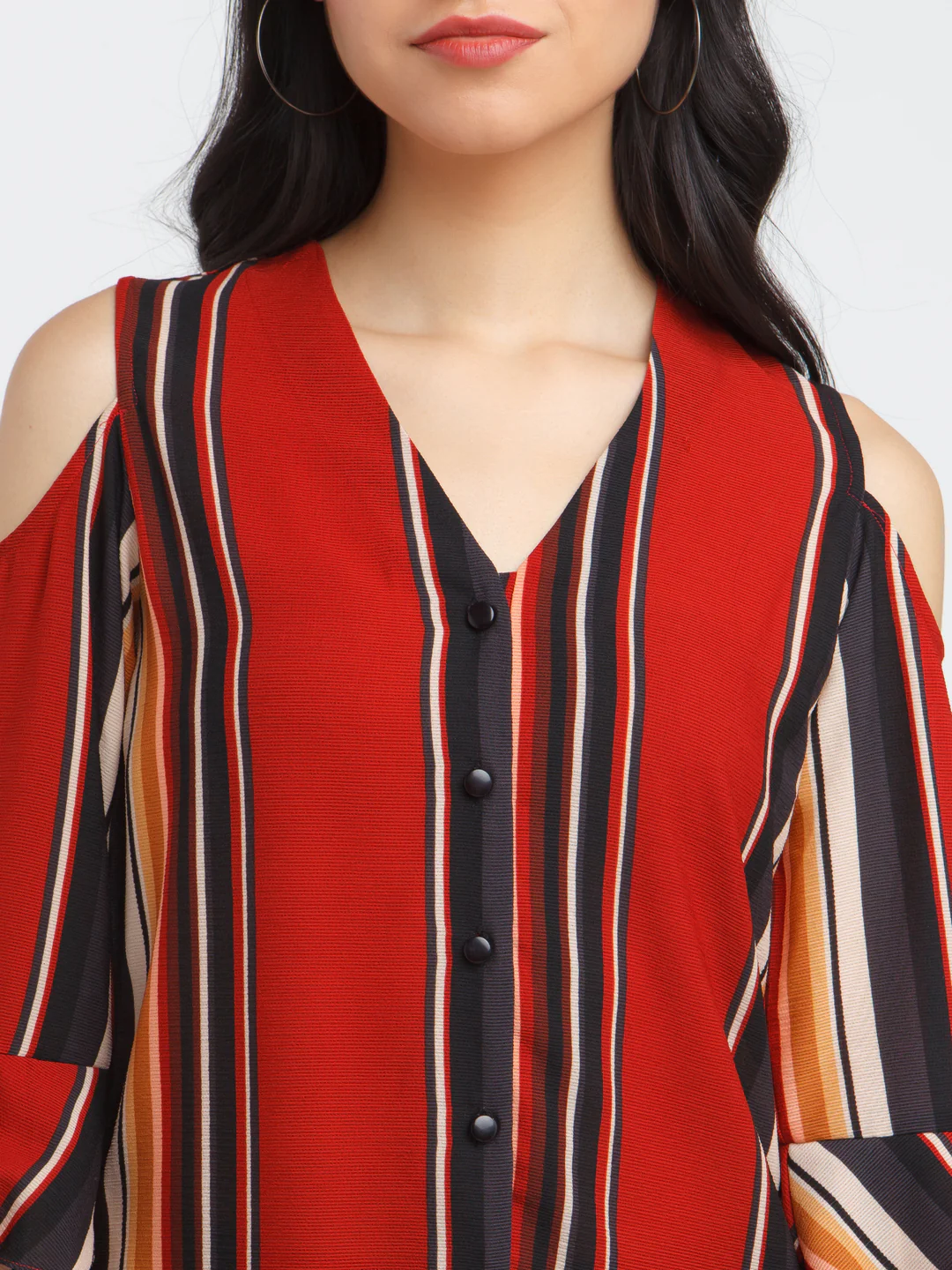 Multicolored Printed Flared Sleeve Top - Image 6