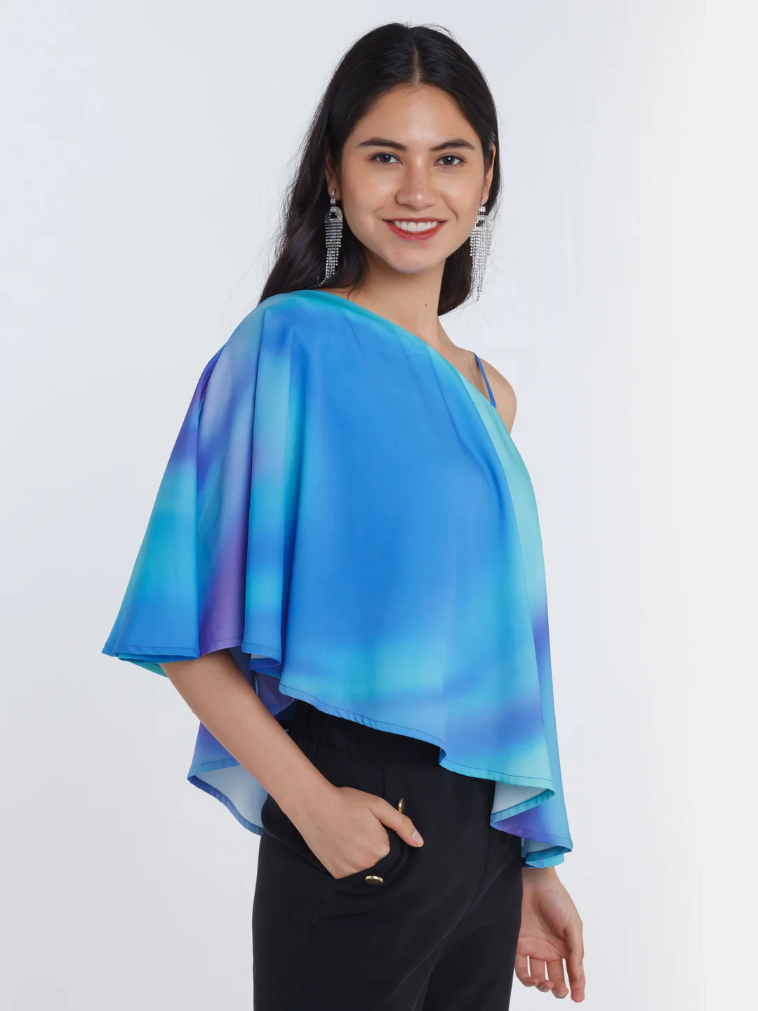 Multicolored Printed Off Shoulder Top - Image 3