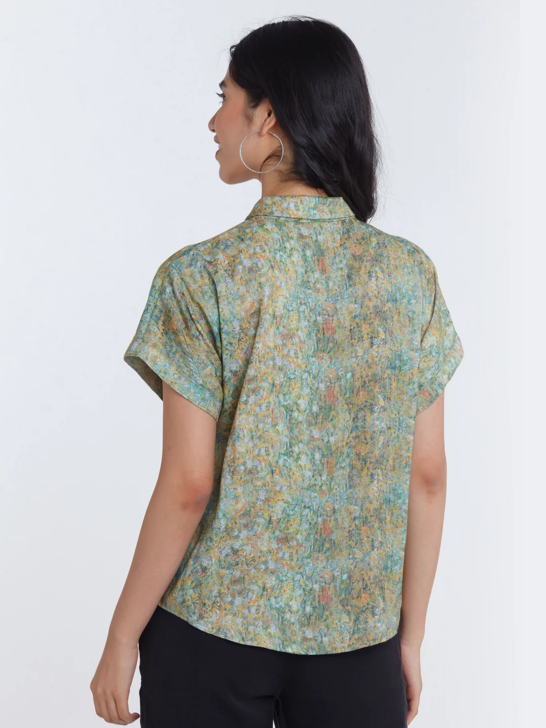 Multicolored Printed Straight Shirt - Image 4
