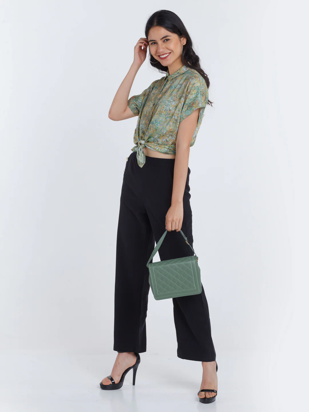 Multicolored Printed Straight Shirt - Image 5