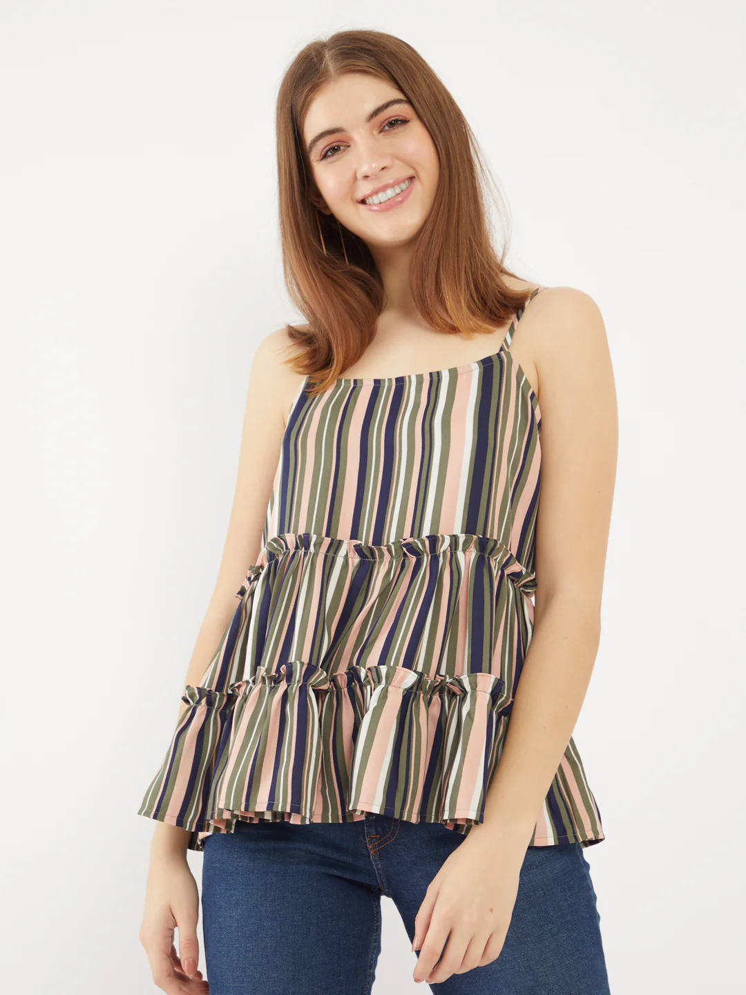 Multicolored Printed Strappy Top - Image 2