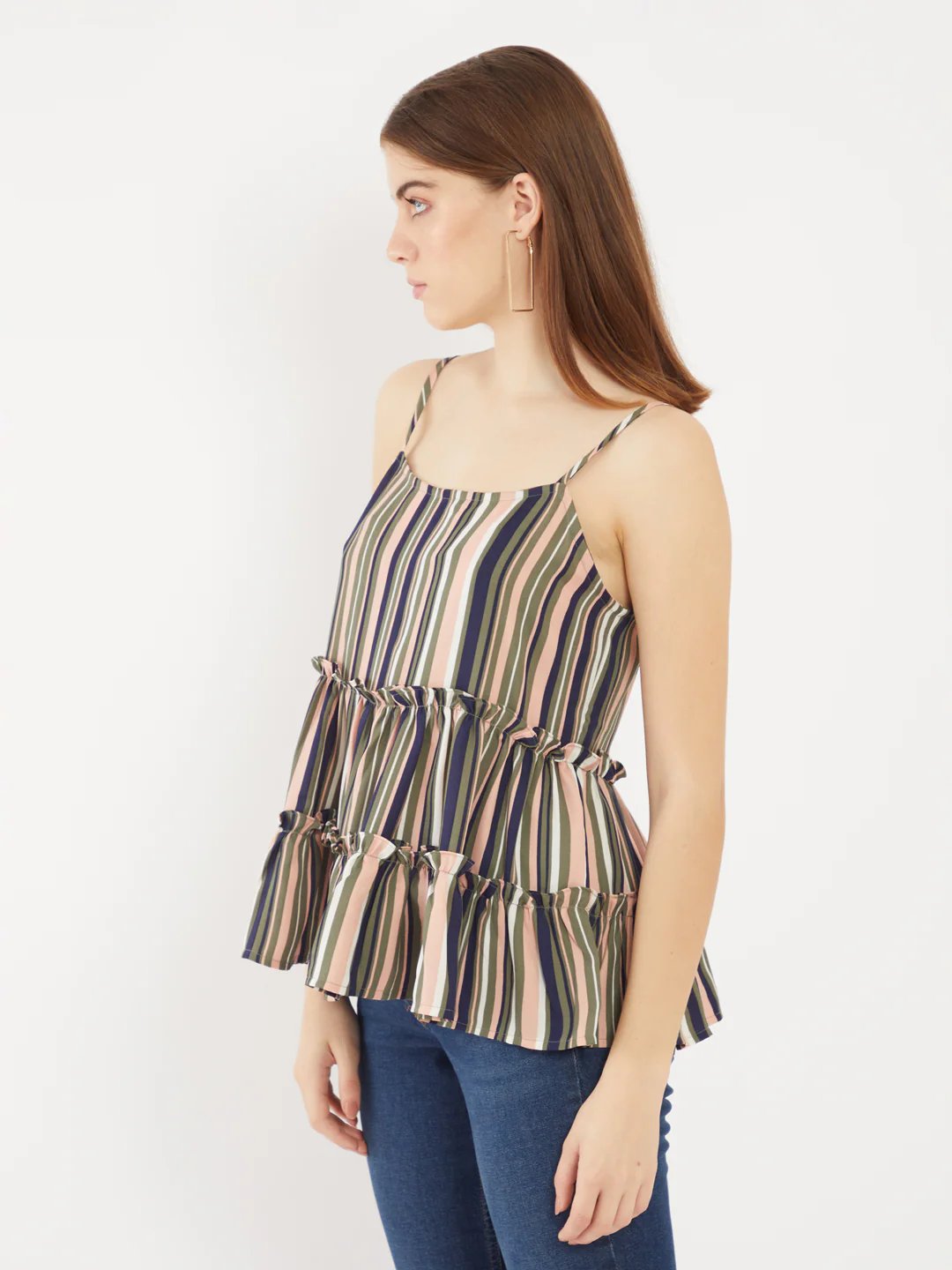 Multicolored Printed Strappy Top - Image 3