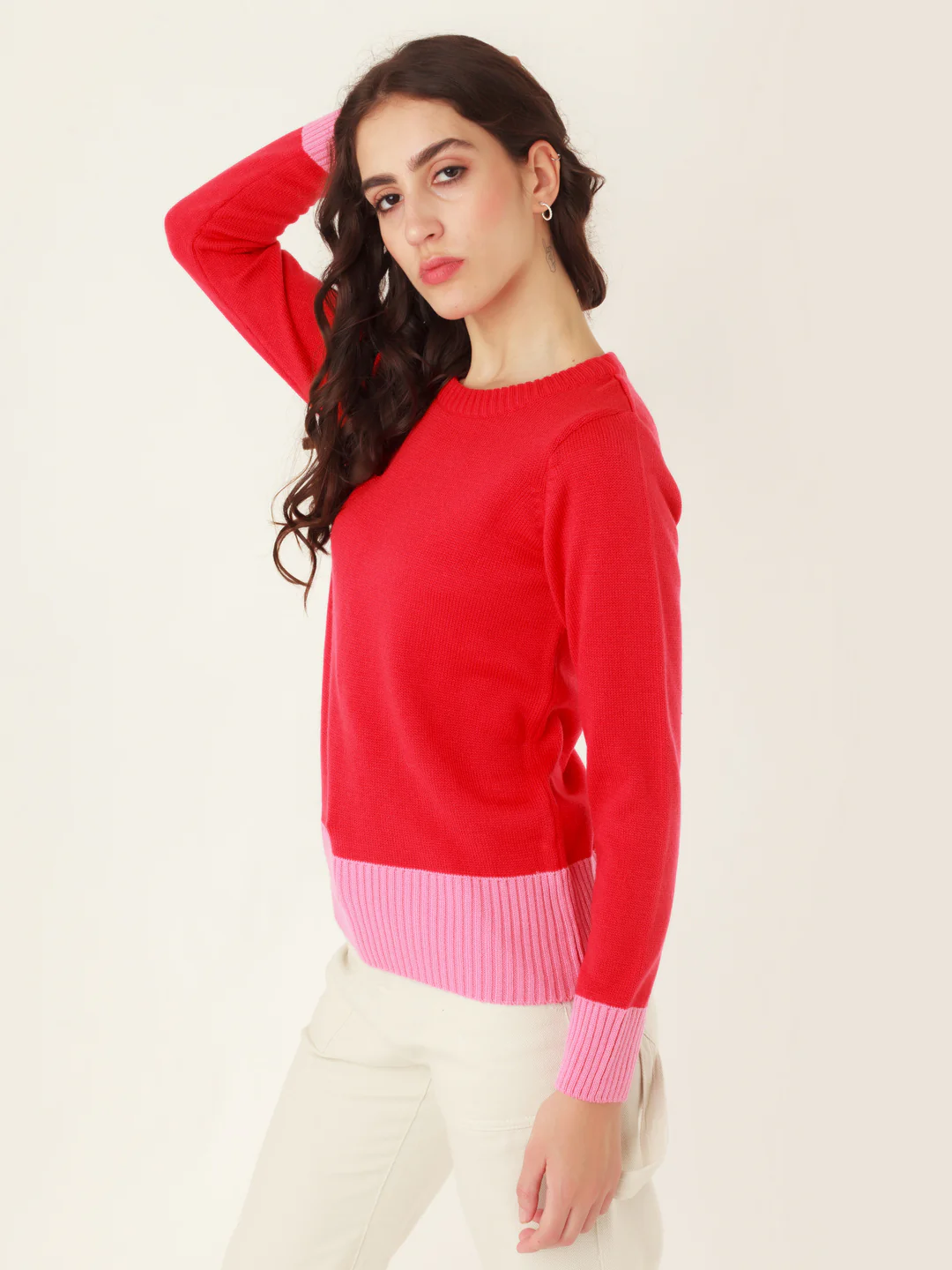 Multicolored Solid Sweater - Image 3