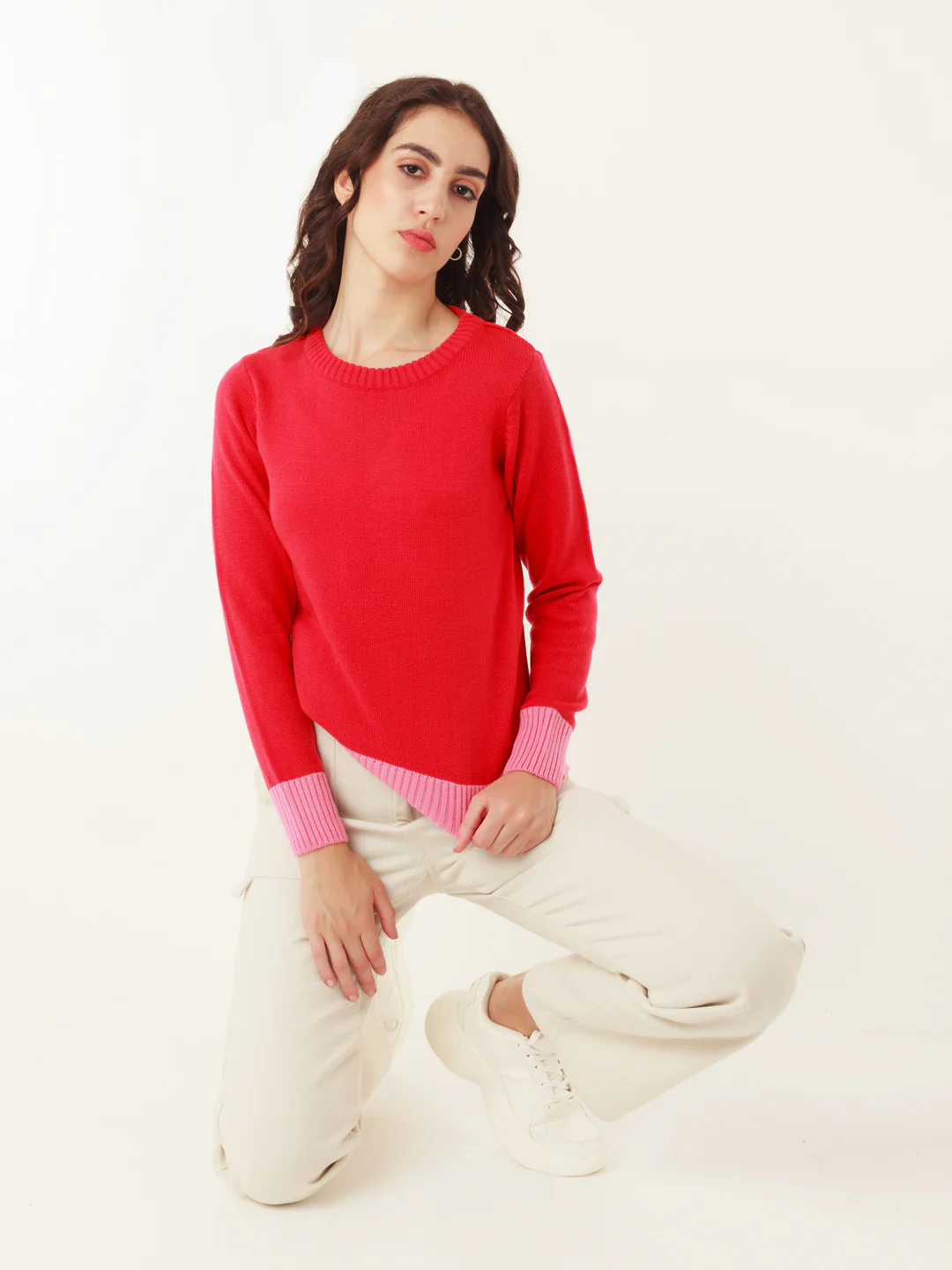 Multicolored Solid Sweater - Image 5