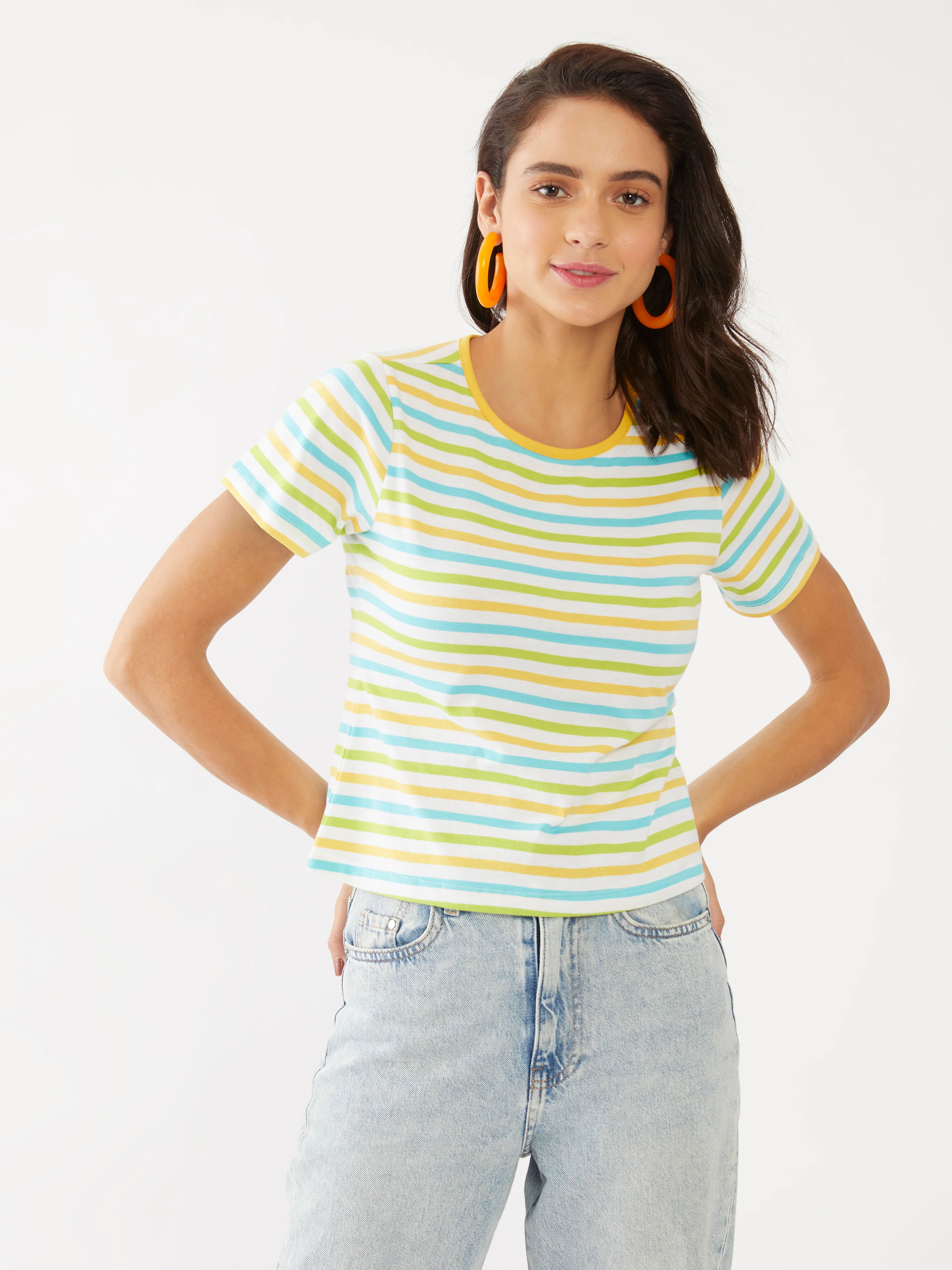 Multicolored Striped Crop Top - Image 2
