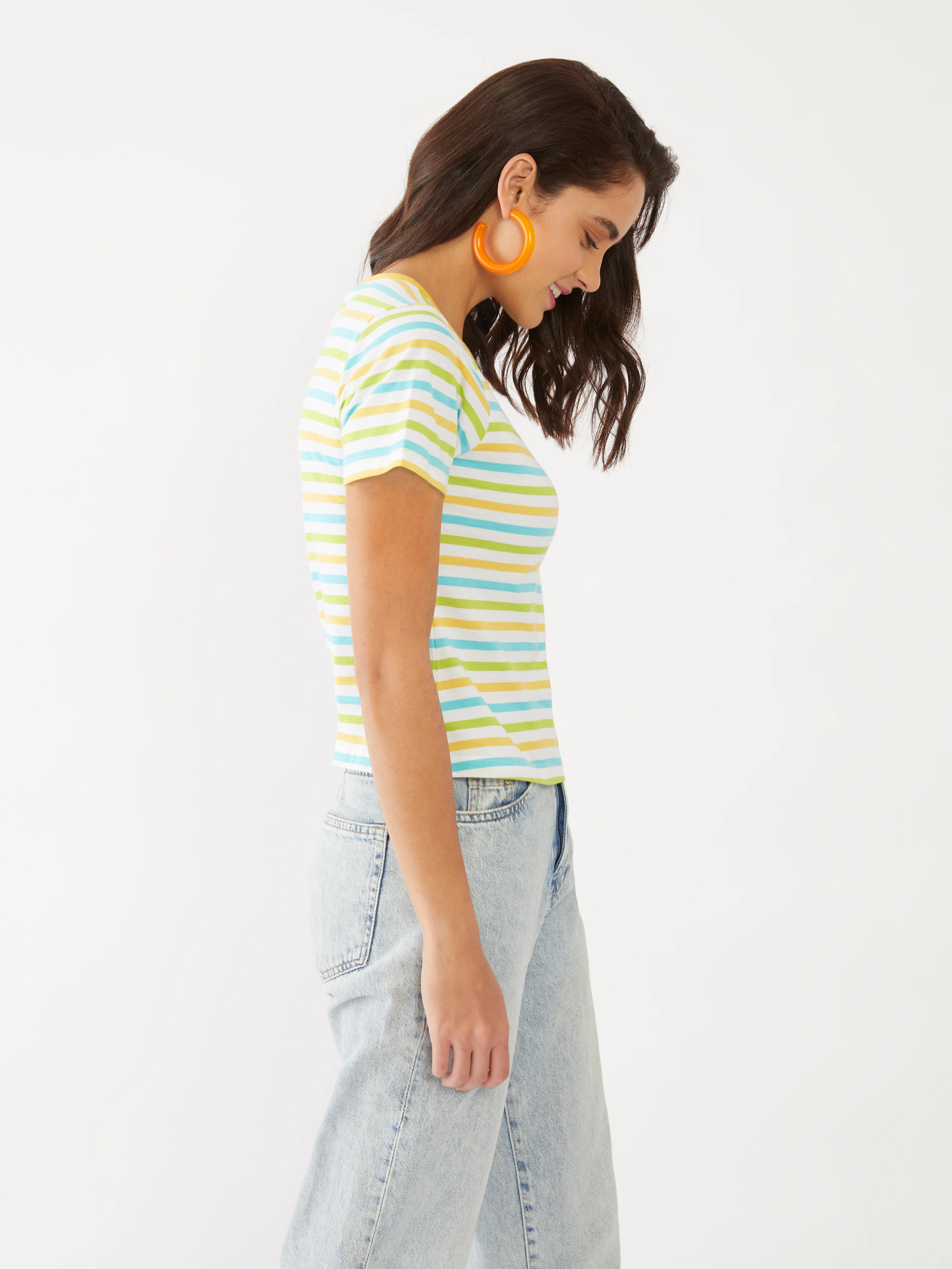 Multicolored Striped Crop Top - Image 3